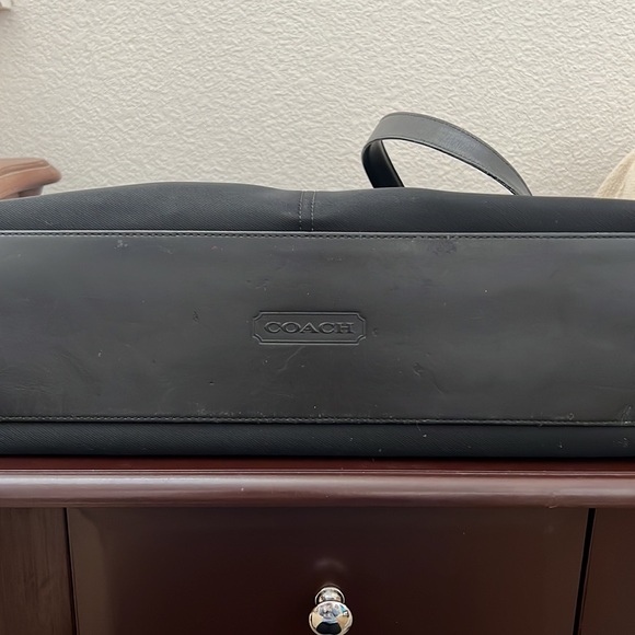 Coach Extra large vintage tote black leather trimmed - Picture 9 of 14